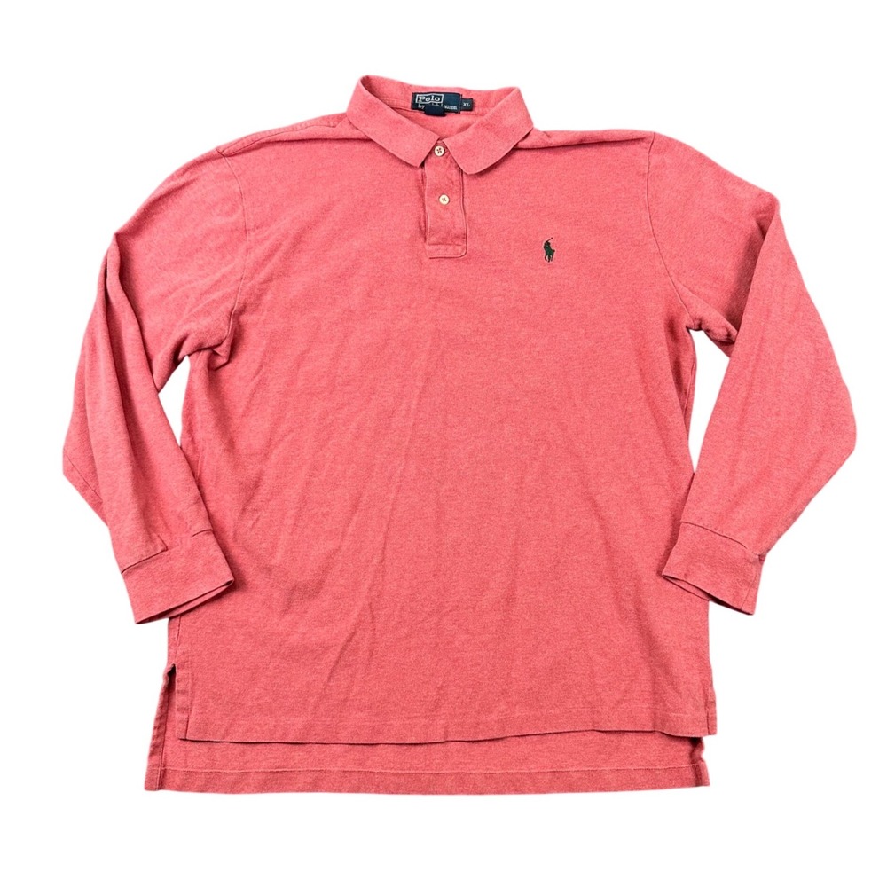 Polo by‎ Ralph Lauren Long Sleeve Polo Shirt Mens XL Coral Pink Classic Fit